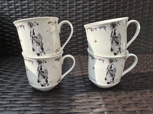 Stunning Set of 4 VILLEROY & BOCH Design 1900 Coffee Mugs, Pattern 2, Never Used - Picture 1 of 10