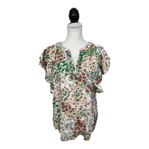 New Maurice’s Blouse Plus Size XXL Ruffled Flutter Sleeves NWT V Neck Embroidery - Picture 1 of 12