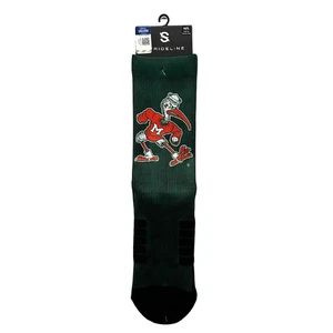 Miami Hurricanes Strideline Ibis Mascot Crew Socks – Green/Black (M/L) - Picture 1 of 2