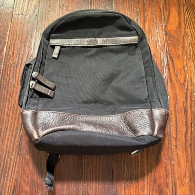 Kenneth Cole Backpack Black with Brown Leather Classic Design - Image 1 of 4