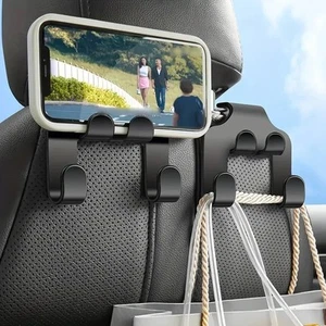 Auto Rücksitzhaken Rücksitz Kopfstützenhaken Haken Taschenhalter 2 Stück Schwarz - Bild 1 von 7