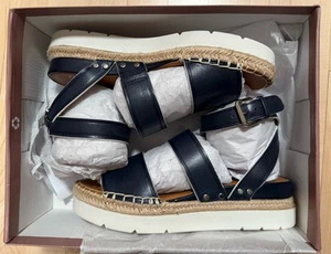 Franco Sarto Womens Clemens Jute Wrapped Espadrille Wedge Sandals - Picture 1 of 12