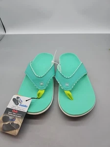 Women's Spenco Total Support Orthotic Rise Green Flip Flop Sandals Sz 10 New - Picture 1 of 8