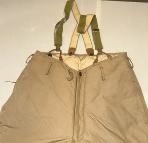 Pantalones tirantes de plumón de ganso a prueba de ventiscas Eddie Bauer de colección años 50 60 EE. UU. 38 W 28 L - Imagen 1 de 21