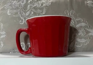 Royal Norfolk großer Kaffeebecher übergroße Tasse Keramik rot gerippt - Bild 1 von 5