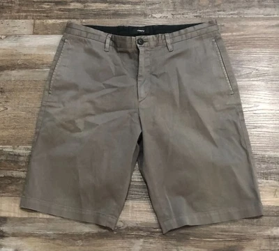 Pantalones cortos chinos informales Theory para hombre talla 32 gris frente plano Foto 1 de 4
