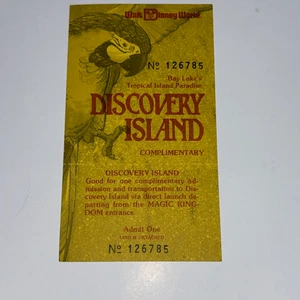 DISNEY Ticket Walt Disney World Discovery Island Complimentary Unused 1980 - Picture 1 of 4