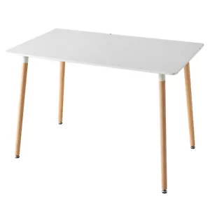 Mesa de Comedor Rectangular Mesa de Cocina Blanca Mesa de Conferencias de MDF - Imagen 1 de 10