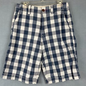 American Eagle Shorts Mens 30 Blue Plaid Chino Longer Length Cotton Skater - Bild 1 von 12