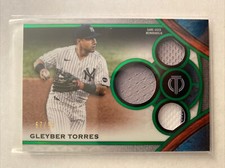 2021 Topps Tribute Gleyber Torres Triple Jersey Relic Card Green # /99 Yankees