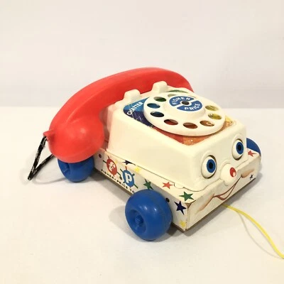 FISHER PRICE 1961 CHATTER TELEPHONE 747 VINTAGE ROTARY PHONE & PULL STRING WORKS - Изображение 1 из 4