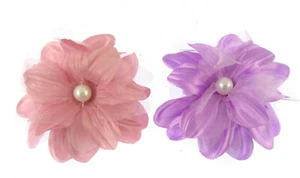 flower pearl bead corsage bracelet in lilac or pink - Picture 1 of 4