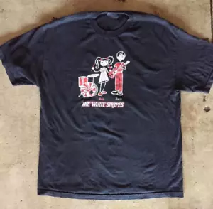 RARE Vintage THE WHITE STRIPES Jack White Meg 2005 Black All Size Shirt - Picture 1 of 3