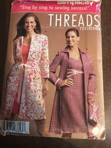 Simplicity Threads Collection Lined Dress Coat Purse 4693 Pattern -Sz 6-12 Uncut - Picture 1 of 3
