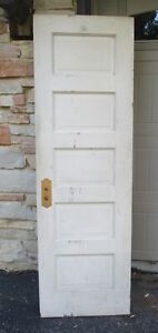 Antique Interior Pantry Door Five Panel Design Architectural restore 76" x 24"