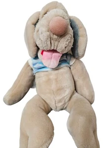 Peluche vintage Ganzbros rughe cucciolo cane pupazzo mano 1981 marrone chiaro - Foto 1 di 6