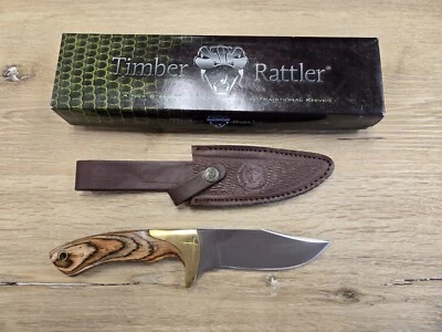 Timber Rattler TR102 Fixed Blade Hunting Knife W/ Leather Sheath - Image 1 of 4
