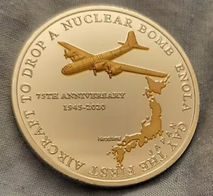 Enola Gay Gold Silver Coin Nuclear Bomb Hiroshima Navy Air Plane Japan Retro Old - Picture 1 of 23