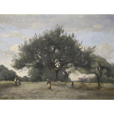 Corot Apple Trees In A Field C1865 Painting XL Wall Art Canvas Print