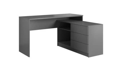 Schreibtisch mit Kommode TEO Sideboard 3 Schubladen Graphite  - Bild 1 von 4
