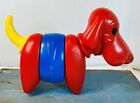 Vtg Tupperware Pull Apart Toy Dog "Zoo It Yourself" Animals Red Blue Yellow 70's