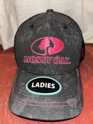 New Mossy Oak Ladies Hot Pink Adjustable Camo Baseball Hat One Size Snapback - Image 1 of 4