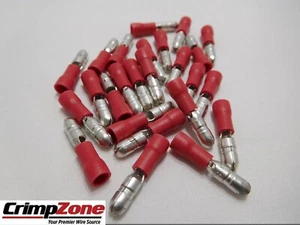 22-18 GA .157" Vinyl Bullet Connectors (MALE) - RED - 25 PCS Vinyl - Picture 1 of 1