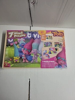 DreamWorks Trolls Wood Puzzle Pack [Pack of 5 Puzzles] New Factory Sealed - Image 1 of 3