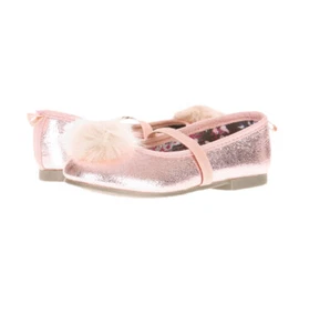 Mädchen Wonder Nation rosa glitzernde Ballerinas mit Fellbommel Memory Foam Größe 8 - Bild 1 von 11