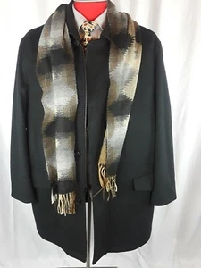 New w/o tag Oakhall Trench\Peacoat\ Car Length 48R Bl k\ Charchoal Coat\ Jacket - Picture 1 of 9