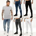 Enzo Skinny Jeans Herren Super Stretch Flex Slim Fit Zerrissen Zerstört Hose