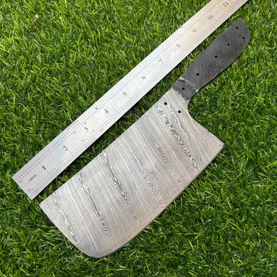 11''Handmade Damascus Steel Hunting Knifemaking Clever Blank Blade Knife - Image 1 of 4