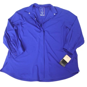 Nike 24.7 Damen Perfect Stretch Dri-FIT Größe M Blau Oversized Shirt Neu 130$ - Bild 1 von 8