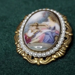 Broche prendedor camafeo madre e hijo 1. 5 pulgadas - Imagen 1 de 4