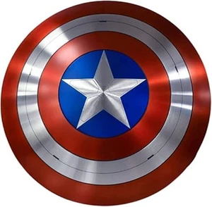 Scudo 18" Capitan America guerriero medievale acciaio dolce tondo cosplay regalo vintage - Foto 1 di 5