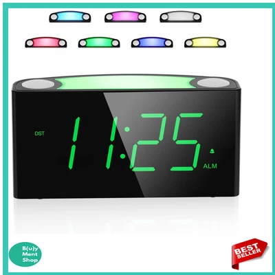 7" LED-Anzeige | Dimmbare Nachtlicht-Wecker | USB & Typ C Ladeanschluss - Bild 1 von 4