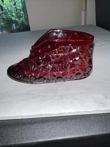 Scarpa o stivaletto bambino vintage FENTON vecchia Virginia in vetro artistico margherita e bottone - Foto 1 di 9