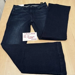 7 For All Mankind Dark Wash Dojo Flare Jeans 32 NWT - Picture 1 of 6