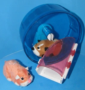 Rueda y túnel para hámster Zhu Zhu Pets casi completos dos hámsters incluidos L@@K - Imagen 1 de 9