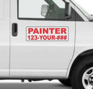 Señales magnéticas personalizadas de pintor para camión de coche SUV 6""x18"" teléfono o sitio web - Imagen 1 de 3