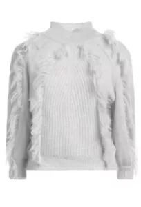 Alberta Ferretti Light Gray Turtleneck Sweater Sz 8 NWT - Picture 1 of 4