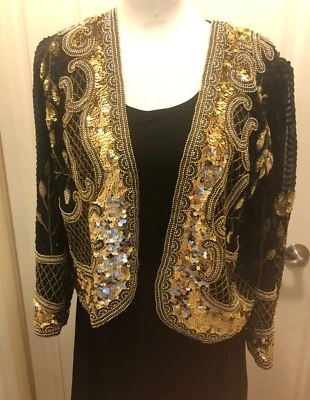 Chaqueta Forrada Equinada Completamente Cuentas Forrada Sail Away Formal De Colección Pequeña ¡Impresionante! Foto 1 de 4