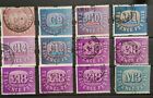 TV LICENCE STAMPS A SELECTION OF USED C8-C13+£18+M3 MONO FISCAL/REVENUE