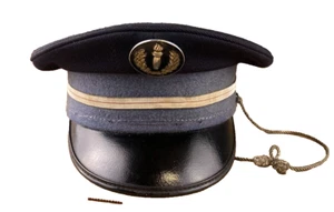 Vintage French Police Military Service Hat Police Department Peak Cap - Picture 1 of 7