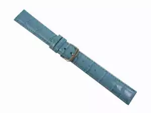 Montre Bracelet de Avec Fermoir Croco Brillant Bracelet en Cuir 10 MM Bleu Clair - Picture 1 of 2
