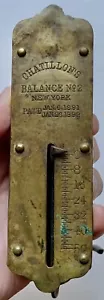Vintage hängende Waage Chatillon's Balance Nr. 2 Frühlingswaage Messing 50 Pfund New York - Bild 1 von 3
