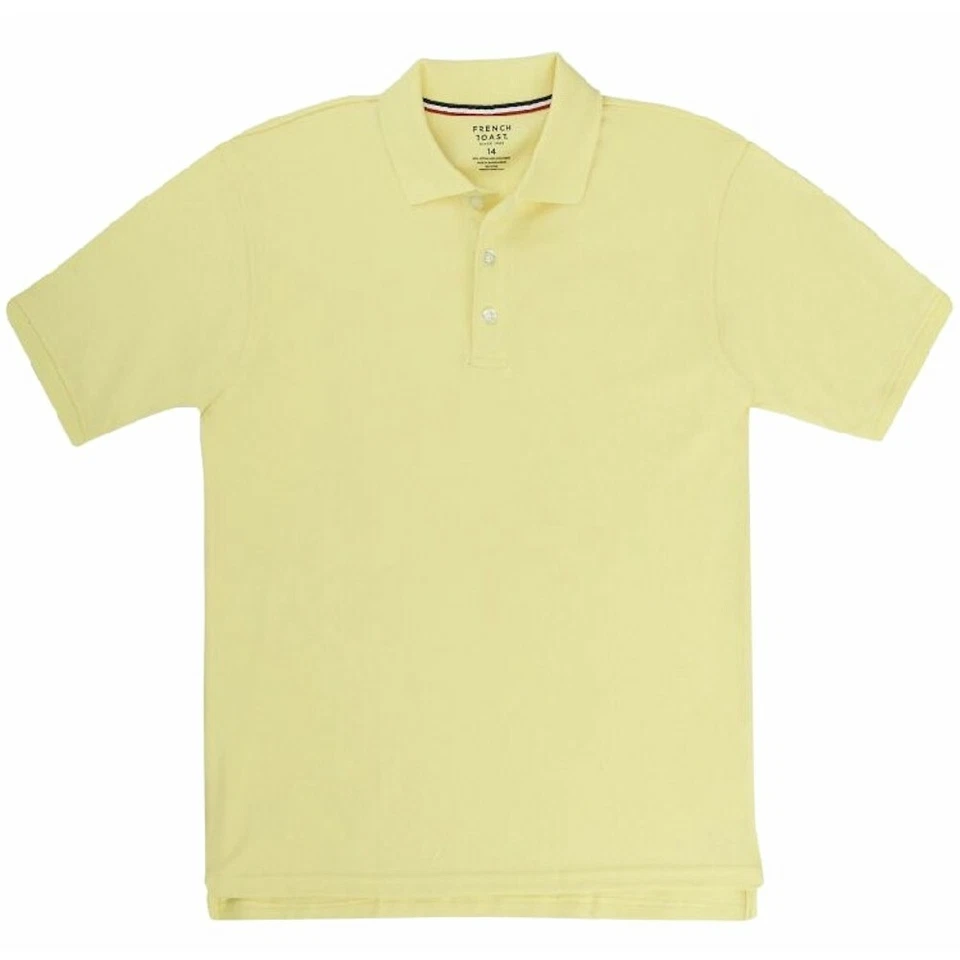 French Toast Boy's Short Sleeve Interlock Uniform Light Yellow Polo Shirt - Image 1 of 1