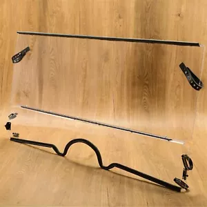1/4" Clear Front Folding Full Windshields For 04-13 Yamaha Rhino 450 660 700 UTV - Picture 1 of 12