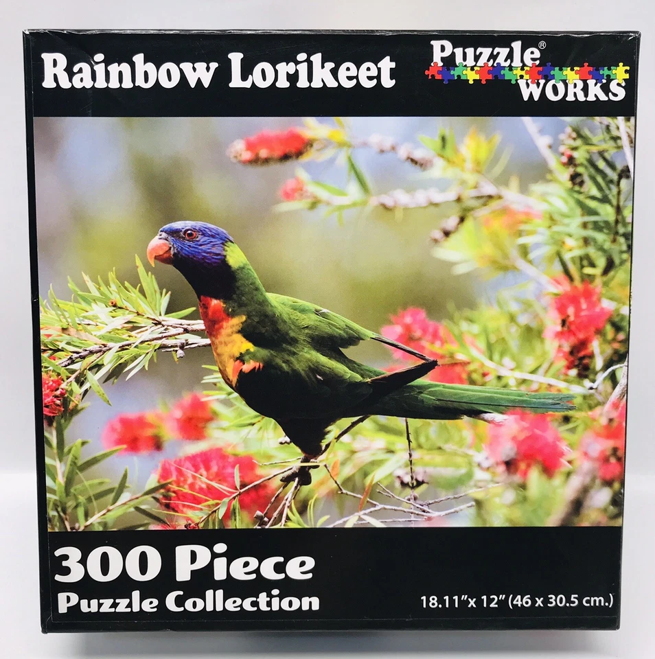 Rompecabezas Rainbow Lorikeet Parrot 300 Piezas Funciona 18.11X 12 Nuevo Hermoso Vivo Foto 1 de 4