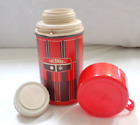 Vintage King Seeley 1/2 Pint Plaid Thermos With Red Cup, 6.5" Tall